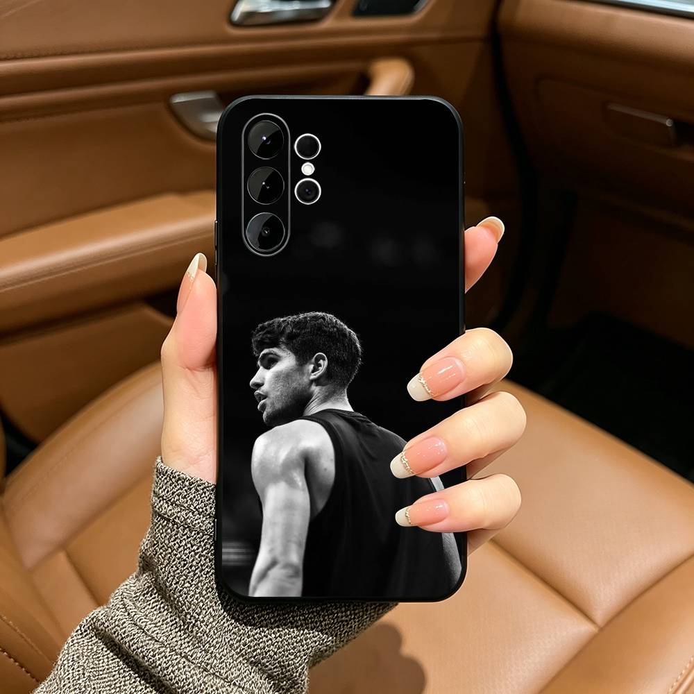 C-Carlos -A-Alcaraz-Tennis Phone Case For Samsung S25,S24,S21,S22,,Plus S23,S30,Ultra,S20,Fe,Lite,Black Soft Silicone