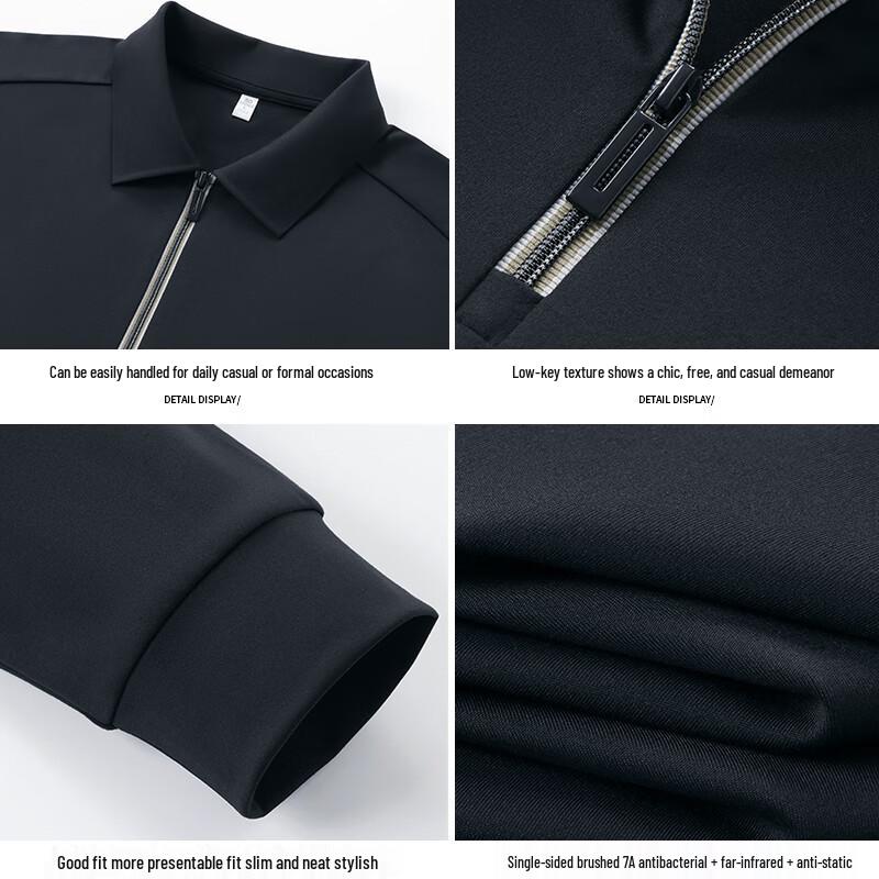 Yiliteng Men's Anti-Static Long Sleeve Polo Sweatshirt