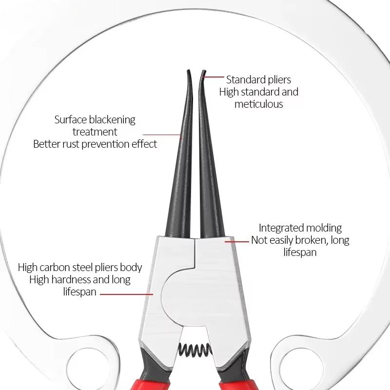 5-In Circlip Pliers Retaining Ring Pliersfor Removing Installing Puller Locking Rings ShaftsNeedle nose Pliers