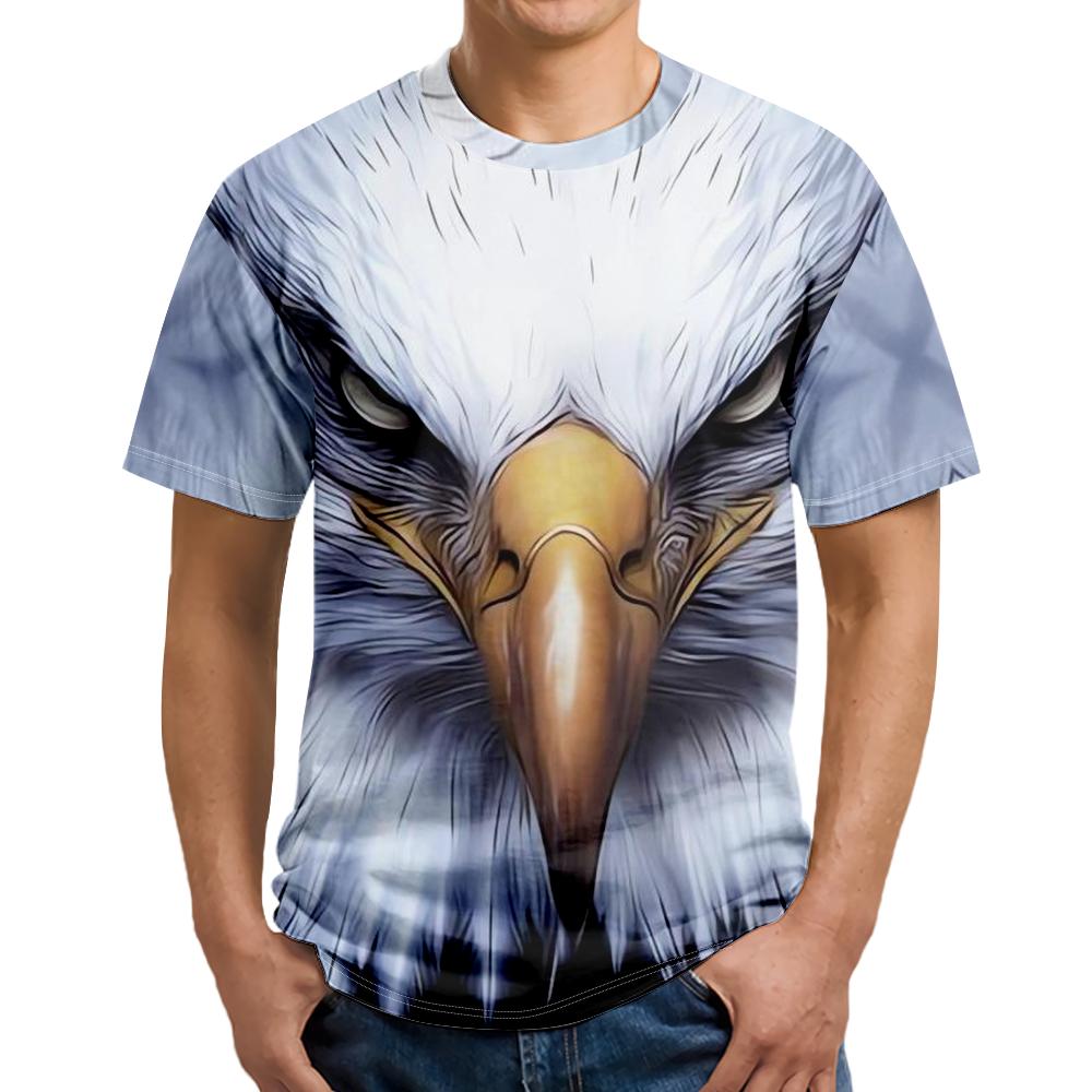 

Футболки с 3D принтом Eagle для мужчин, молодежный костюм для взрослых с круглым вырезом 8XL оранжевый