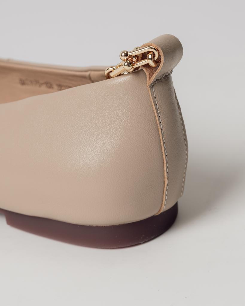 Ballet Flats with Chain Anna Lucci 19641 36 Beige Leather