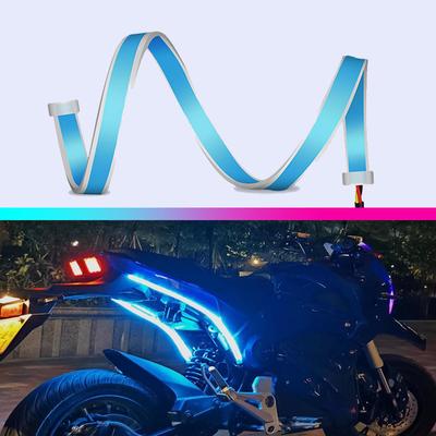 2 Pezzi Luci LED Indicatori di Direzione per Moto Impermeabili Striscia LED da 60 cm Decorazione Colorata Luci Diurne per Auto 12V