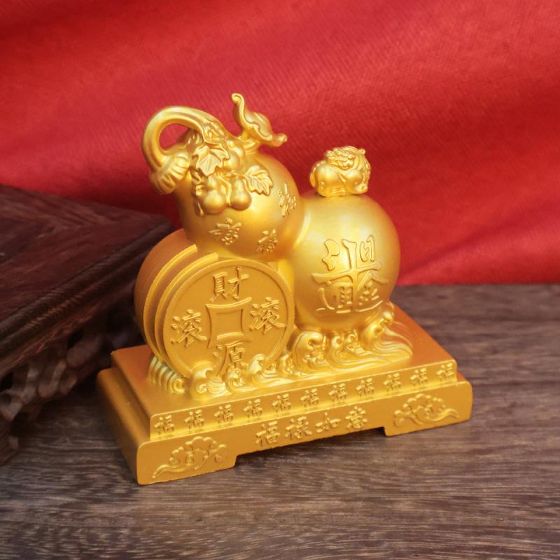 קישוט Fu דמות Fu Lu Fu Ruyi דלעת כסף Pixiu קישוט לשולחן בסלון הבית