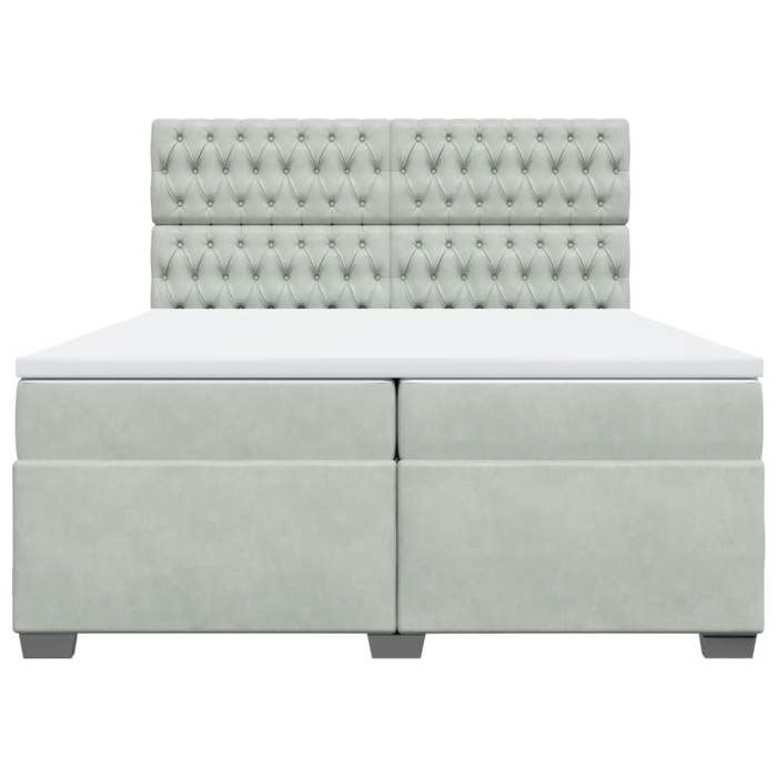 Maison Exclusive - Sommier à lattes de lit et matelas Gris clair 200x200cm Velours