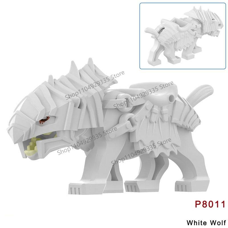 N813A N814 MOC Medieval Orcs Building Blocks Game Series Mini Action Figures Orc Warrior Mage Armored Wolf Mount Kids Model Toys