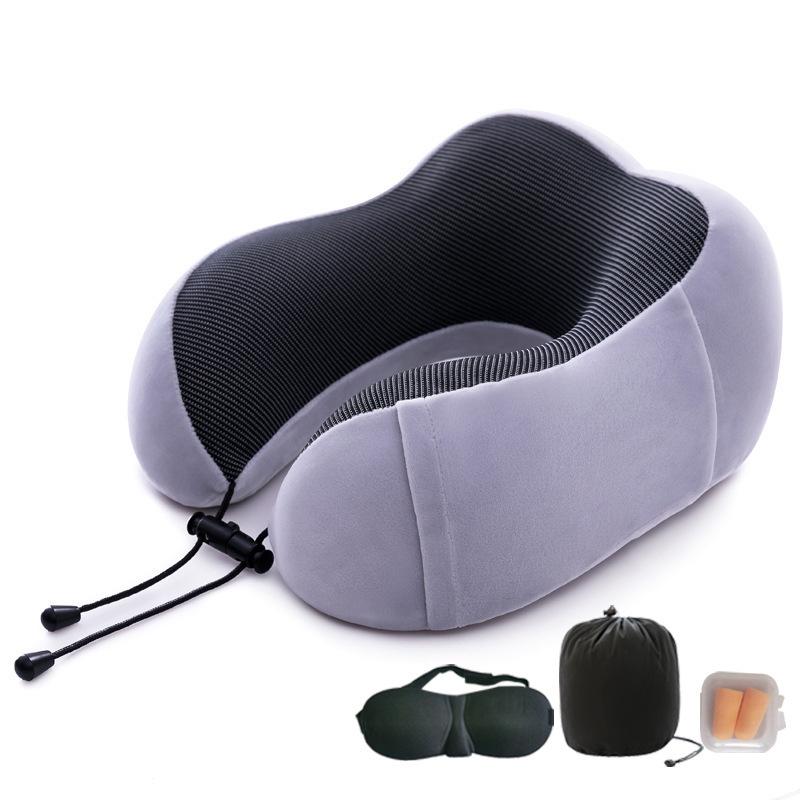 Cuscino Supporto Collo in Memory Foam Magnetico a Forma di Gobba di Cammello - Forma a U, Cuscino da Viaggio Portatile per la Protezione Cervicale
