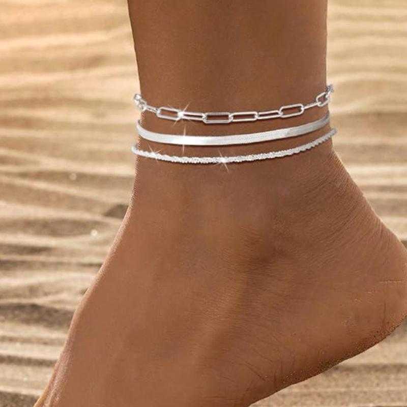 Stylish Waterproof Layered Ankle Bracelets 2/3Pcs for Women Ideal for Beach and Weekend Getaways