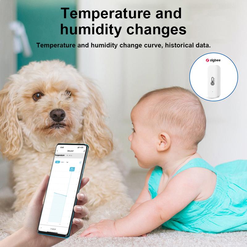 Tuya Zigbee Temperature Humidity Sensor Smart Life Remote Monitor For Smart Home Work with Alexa Google Assistant