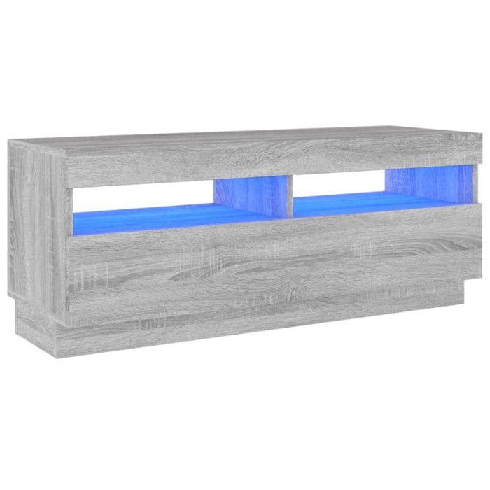 VidaXL Meuble TV avec lumières LED sonoma gris 100x35x40 cm 815721