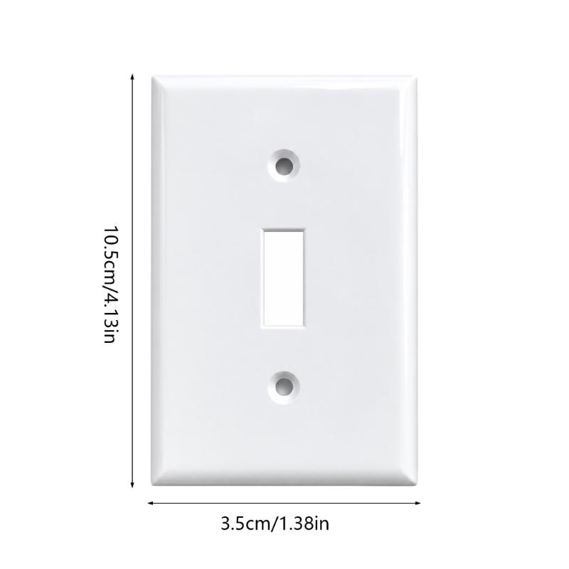 Wall Cover Plate for a Single-Gang Position, Smooth White Molded Face with a Central Lever Opening and 2 Included Mounting Screws for Placement