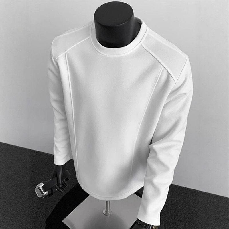 

Men s Solid Color Patchwork Hoodie with Regular Shoulder and Long Sleeves M