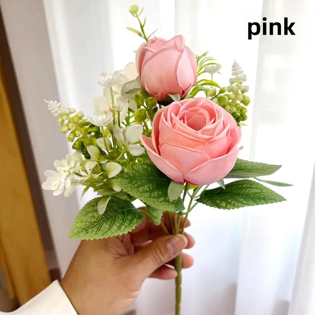 Nordic Simulation Flower 5-Forked Persian Grass Rose Fake Flower Decorate Wedding Venue with Floral Bouquets  Decorations Shooting Props