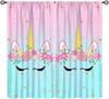 Tenda Fantasy Bambini Unicorno Cavallo Rosa Farfalla Fiore Unicorno Oscurante Finestra per Bambini Ragazzo Ragazza Camera da Letto Soggiorno