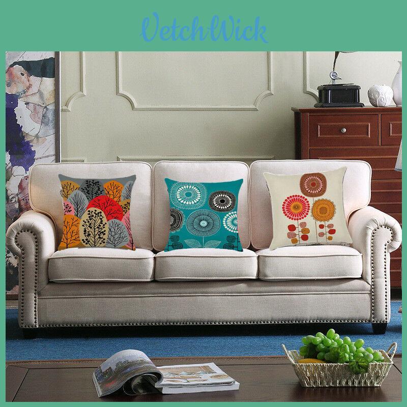 Elegant Fashion Flower Cotton Linen Cushion Cover For Home Bed Sofa Decor 45cm