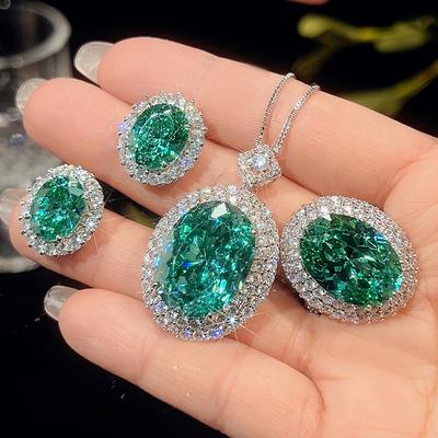 Jewelry Copper Bottom Gold-Plated Simulation Bird'S Nest Chepala Green Suit Women 15 * 20-13 * 18
