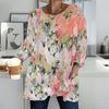 Plus Size Ladies V Neck Long Sleeve Tunic Soft Oversized Tops For Casual Outing And Family Activities