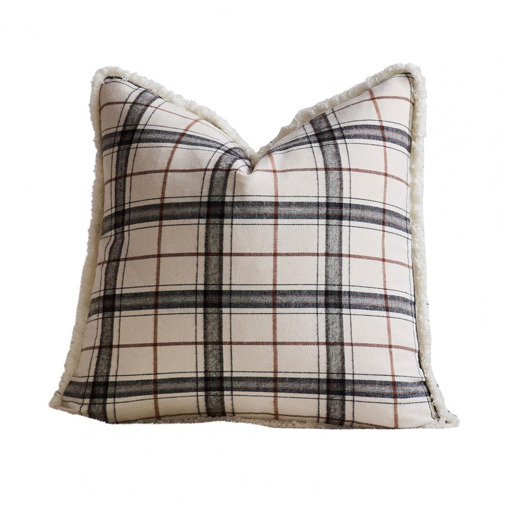 Christmas Throw Pillow Cover Plaid Holiday Pillowcase Christmas Plaid Throw Pillow Covers 18x18 Inch Vintage Farmhouse Cushion