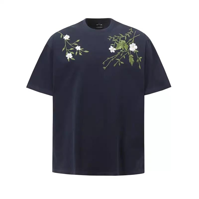 Men's Casual Printed T-shirt 2025 Summer Loose Trendy Men's round Neck Top