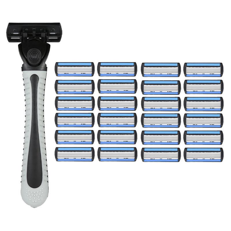 Six-Layer Scratch-Resistant Razor, Waterproof Universal Fit for Gillette, Stainless Steel Blade, High-Quality Men's Full Body Shaver