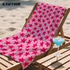 Pink & Red Star Print Oversized Microfiber Beach Towel Sand Proof Quick Dry, Absorbent for Swimming Pool Travel Camping