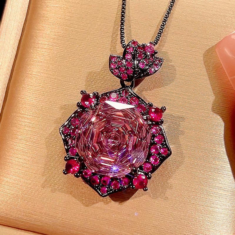 

Jewelry Copper Bottom Gold Plated Millennium Cut Dry Rose Light Luxury Set Main Stone 14-10Mm