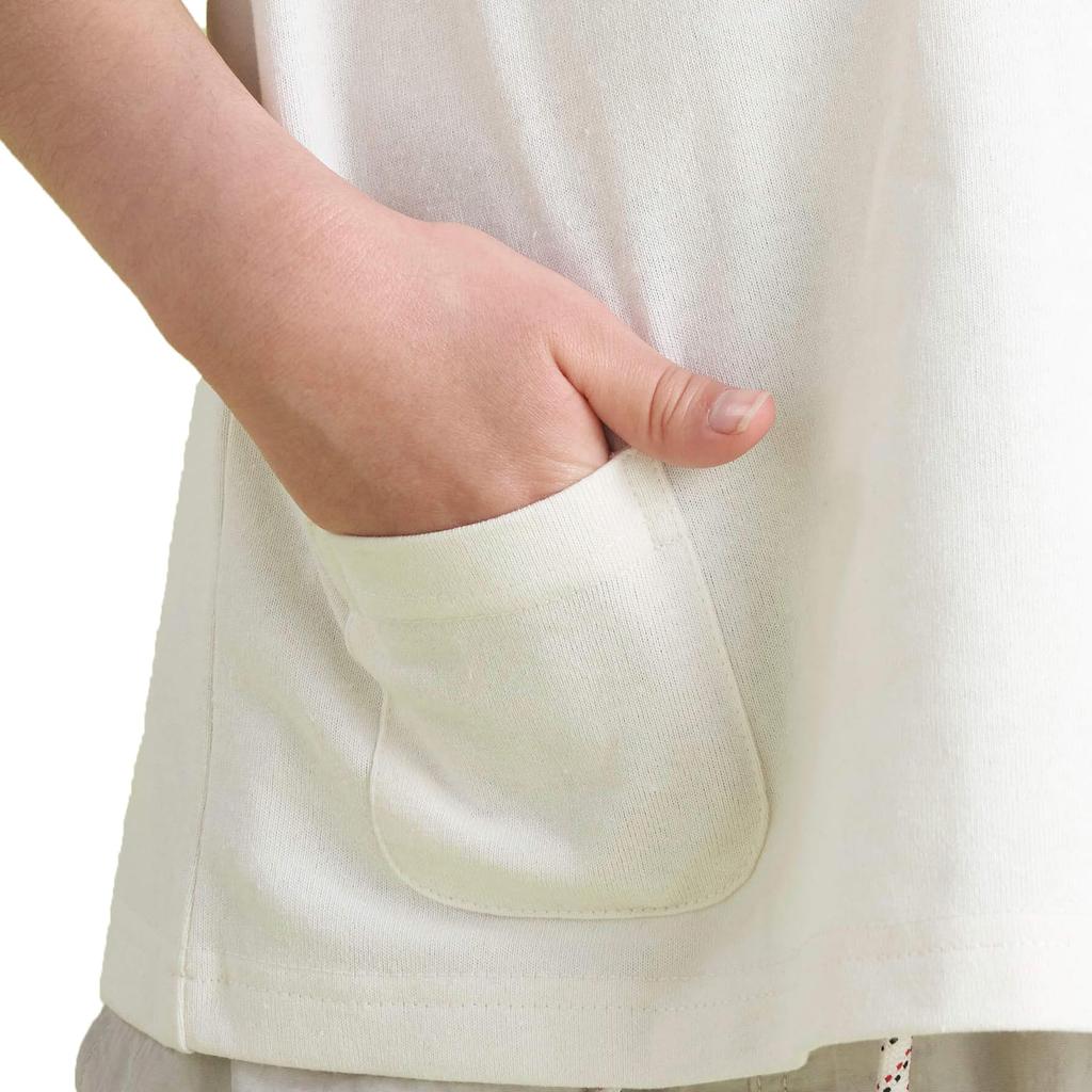 NANGA ECO HYBRID BOX LOGO KIDS TEE Short Sleeve Size 110 NW2411-1S700-A White, Boys' T-Shirt,