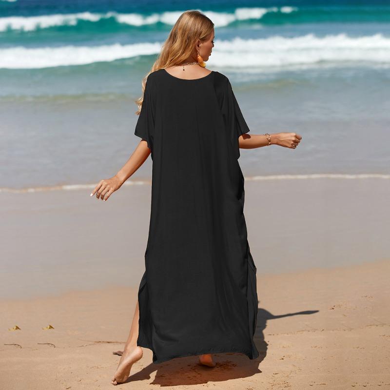 Women Beach Cover Up Loose Plus Size Bohemian Long Dress Bikini Top