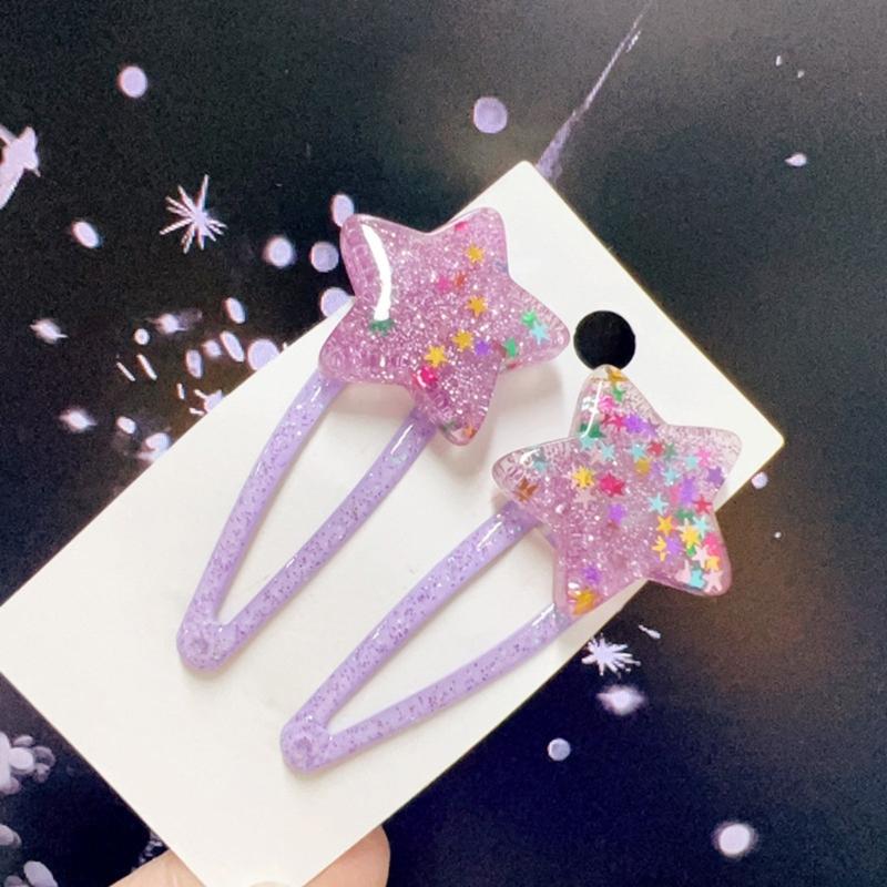 Adorkable Stern Glitzer Haarspange für Mädchen Kind Stern Haarspangen Glitzer Handgemacht Rosa Haarnadeln Hübsche Haarnadeln