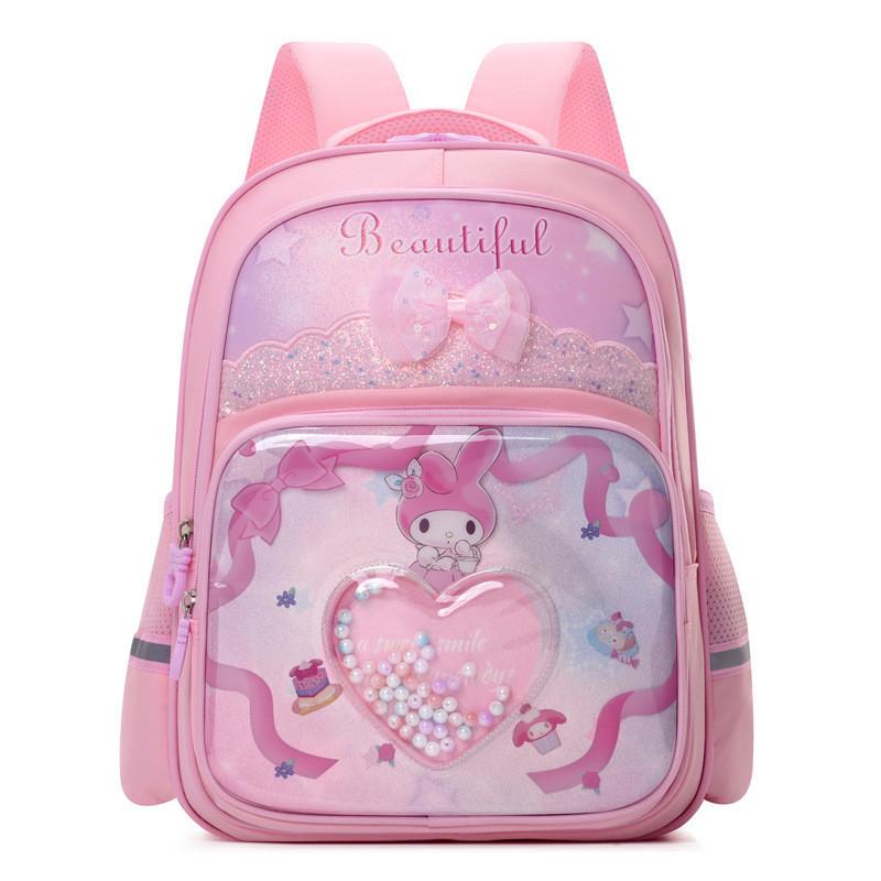 Adorable Cartoon Backpack For Kids Breathable Pu Material School Bag With Curved Straps