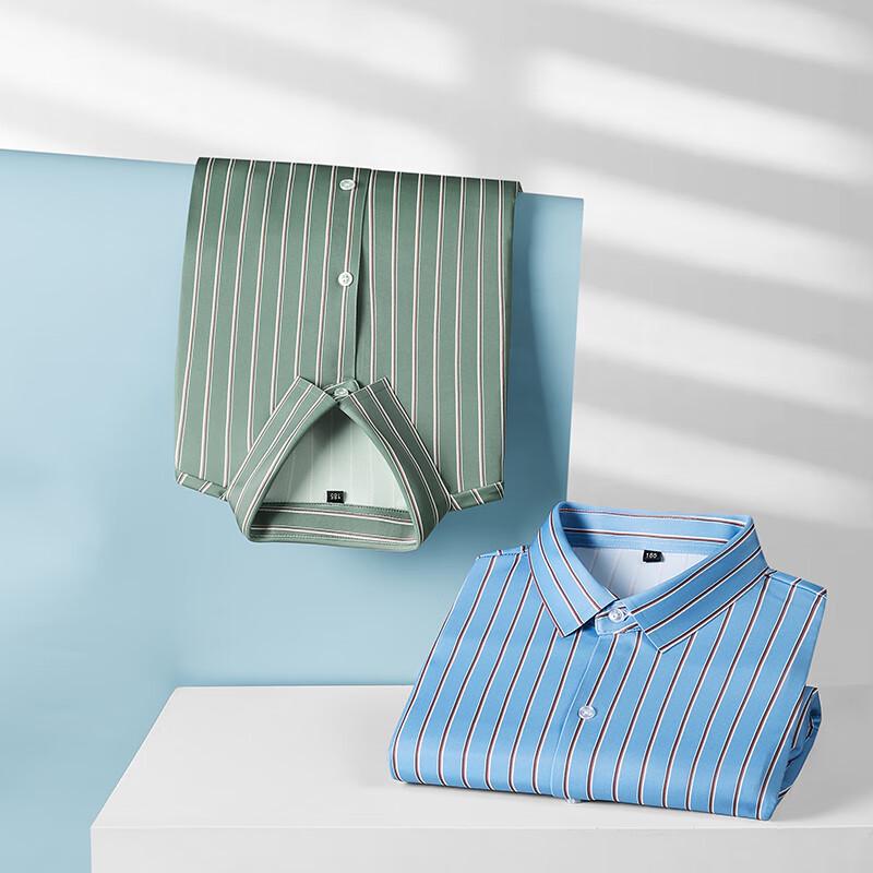 Men's Plus Size Striped Short Sleeve Shirt