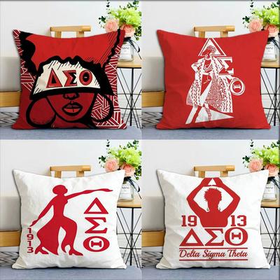 D-Delta Sigma Theta World Various Sizes Square Pillow Case For Car Home Bedchamber Decor