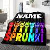 Customiz Name Personality Sprunki Themed Blanket Soft &Warm Sofa Office Bed Travel Lunch Break Blanket, Gift Suitable All Seasons