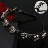 Women Headband Imitation Pearl Flower Decor Double Layer Hair Hoop Stable Non-Slip Hair Braiding Tool