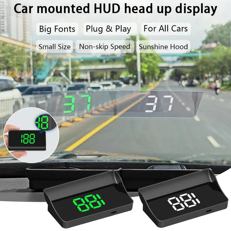 New Digital Speedometer W1 GPS HUD Plug And Play Head Up Display For all Cars Big Font KMH Windshield Projector Car Accessories