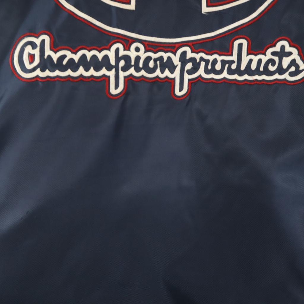Champion Products Back Logo Bench Coat L Navy Cotton Filling Men's Used