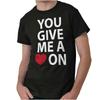 Heart On Funny Rude Cute Romantic Humor Gift Mens Casual Crewneck T Shirts Tees