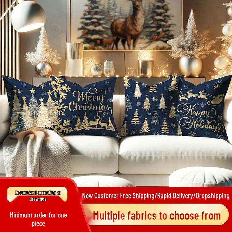 2025 Exclusive Christmas Throw Pillow Cover for Holiday Living Room Decoration