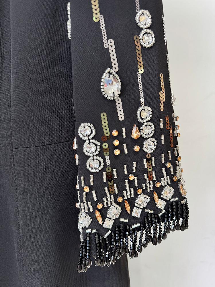 2026 European & American Luxury Evening Gown: Fashionable Long Skirt with Heavy Beading & Rhinestones