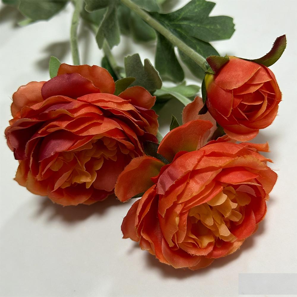 High Quality Artificial Peony Flower with Flocked Stem 51cm Tall Silk Fake Flower for Home Table Decoration