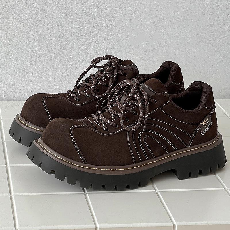 

Майяр коричневые Дерби с большим носом с загнутым носком ретро кожаные туфли британский commuter увеличивающие рост повседневные кожаные туфли 39 коричневый