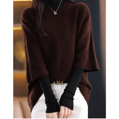 Herbst- und Winter Rundhals Lazy Style Weste für Damen Locker und Modisch Äußeres Gestricktes Oberteil