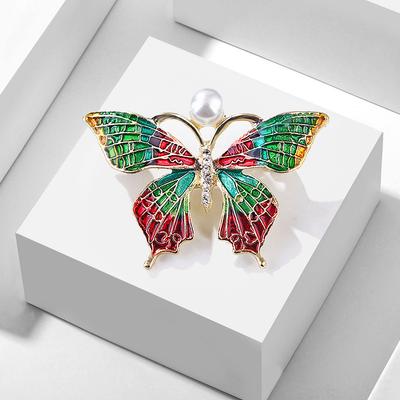 Broszka Motyl z Kroplami Oleju Trójwymiarowa Złota z Diamentami Corsage Shi Odzież Kardigany Garnitury Klamra do Klapy Akcesoria Szpilki Broszka Damska Biżuteria