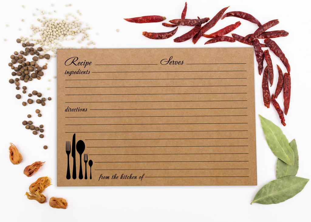 Inkdotpot Karta Przepisu 6x4 cala Jednostronne Karty z Projektami Przepisów Klasyczne Kraftowe Karty Przepisów Ślub-Wieczór Panieński-Baby Shower- Zestaw