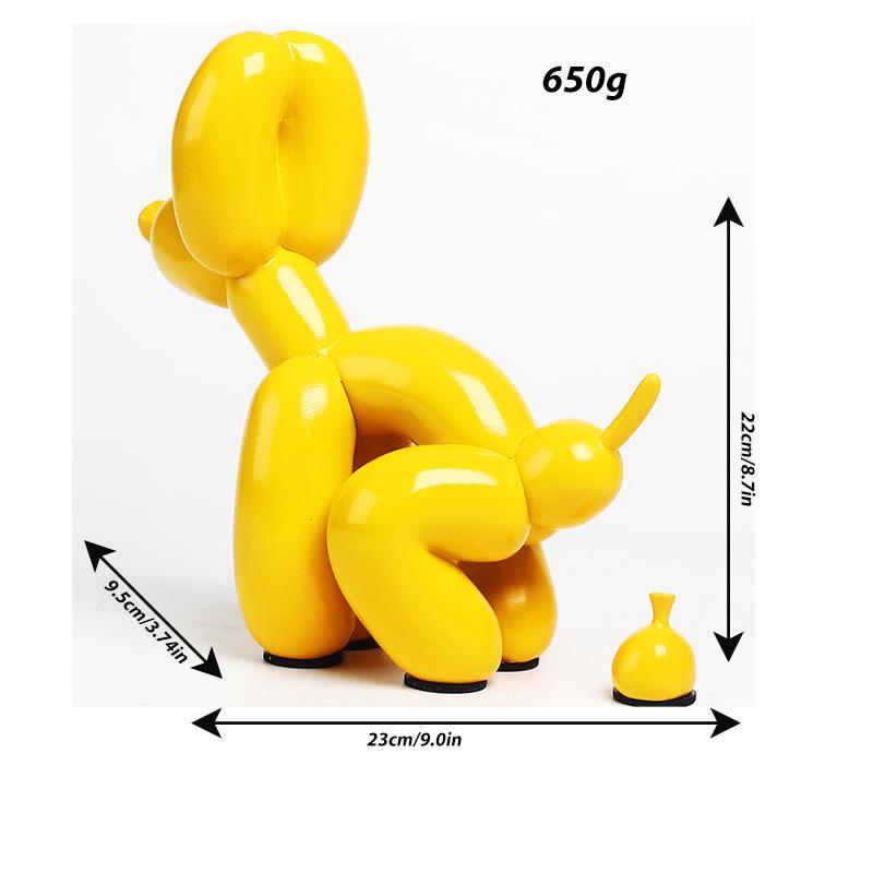 European Style Copper Balloon Dog Statue: Shiny Animal Art Sculpture for Home Décor