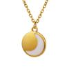 French Light Luxury Does Not Fade Small Fragrance Korean Internet Celebrities With The Same Necklace Round Pendant Moon Inlaid Enamel