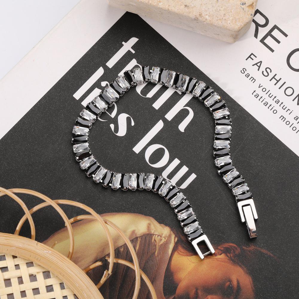 Stainless Steel Zircon Unisex Bracelet - European & American Style