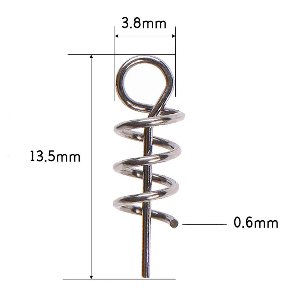 50pcs Spring Lock Pin Crank Hook Fishing Connector Stainless Steel Swivels Snap Soft Bait Fishing Tackle Accessories