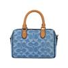 Coach Rowan 18 Classico Logo Tela Chiusura Superiore con Zip Tracolla Staccabile Borsa Boston Borse da Donna Indaco CDQ36-IMTYV