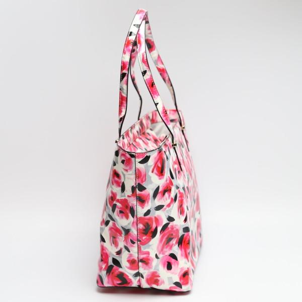 Kate Spade Floral Shoulder Tote Bag PVC Red Women Used