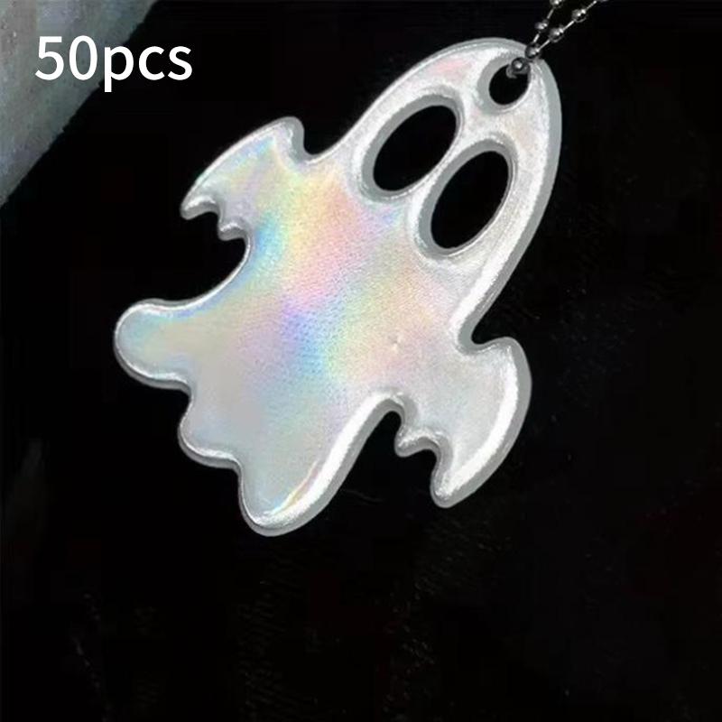 

New 50/100pcs Keychain Set With Double-sided Reflective Design – Stylish Fun Halloween Night Accessories, Ideal Gift Send Friend
